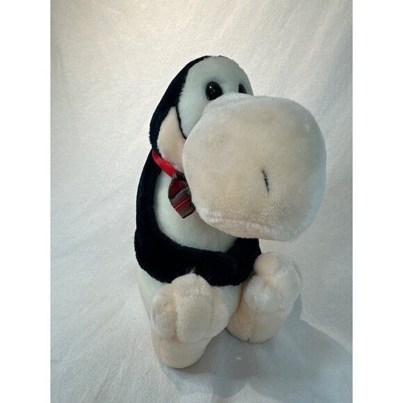 1995 Dakin Opus Plush Penguin With Red Plaid Bowtie Soft Toy Vintage 9” Tall - Picture 2 of 5